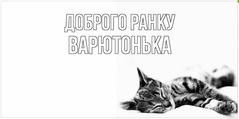 Открытка на каждый день з підписом, Варютонька Доброго ранку котуся Прикольна листівка з побажанням онлайн скачати безкоштовно 