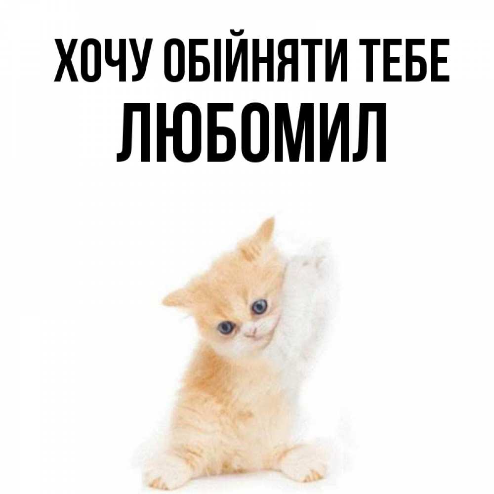 Открытка на каждый день з підписом, Любомил Хочу обійняти тебе я хочу очень скорее обнимаешек Прикольна листівка з побажанням онлайн скачати безкоштовно 