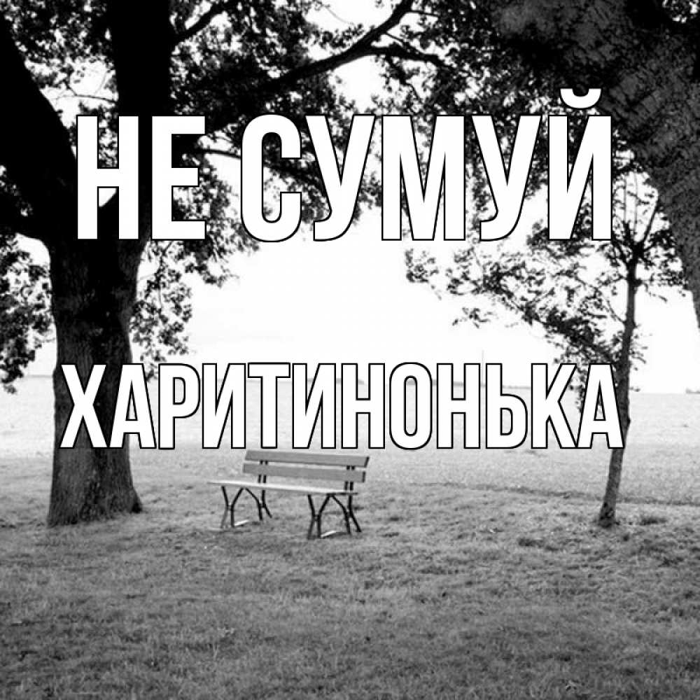 Открытка на каждый день з підписом, Харитинонька Не сумуй мощное дерево Прикольна листівка з побажанням онлайн скачати безкоштовно 