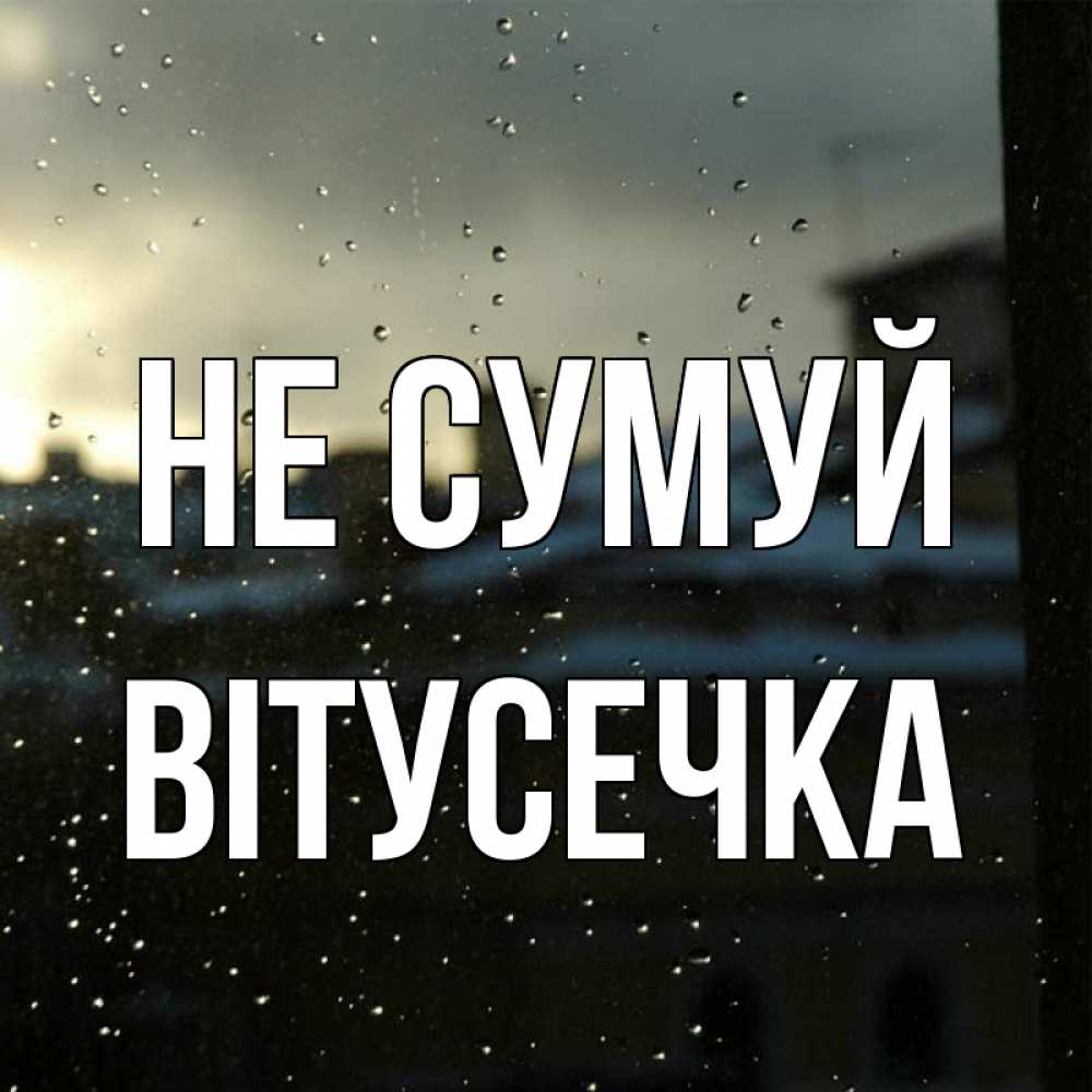Открытка на каждый день з підписом, Вітусечка Не сумуй вид на крыши Прикольна листівка з побажанням онлайн скачати безкоштовно 