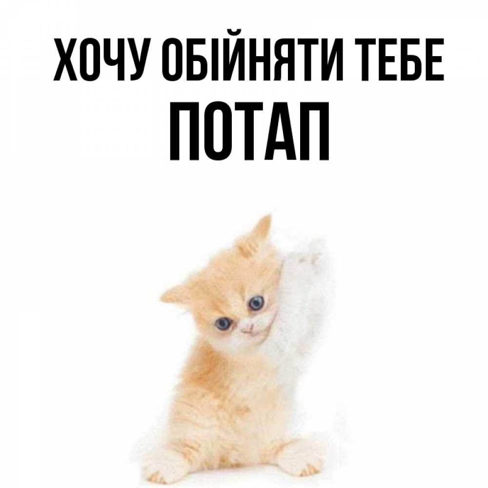 Открытка на каждый день з підписом, Потап Хочу обійняти тебе я хочу очень скорее обнимаешек Прикольна листівка з побажанням онлайн скачати безкоштовно 