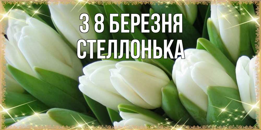 Открытка на каждый день з підписом, Стеллонька З 8 БЕРЕЗНЯ поздравляем с 8 марта Прикольна листівка з побажанням онлайн скачати безкоштовно 