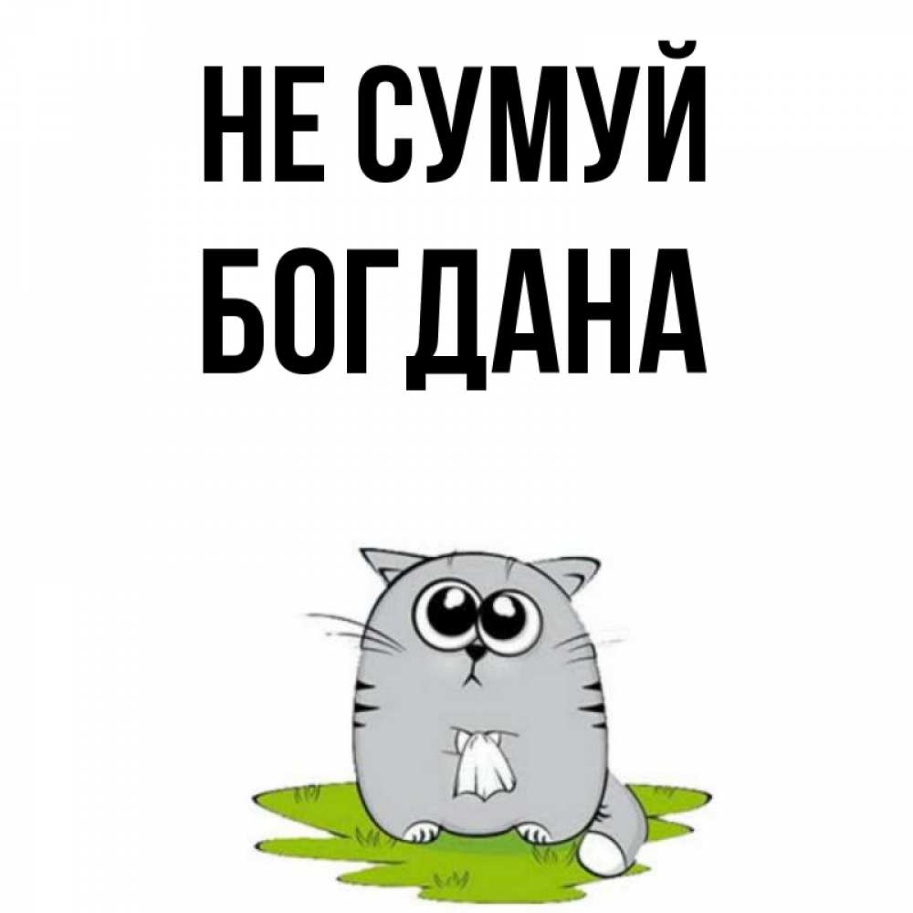 Открытка на каждый день з підписом, Богдана Не сумуй грустный котяра Прикольна листівка з побажанням онлайн скачати безкоштовно 