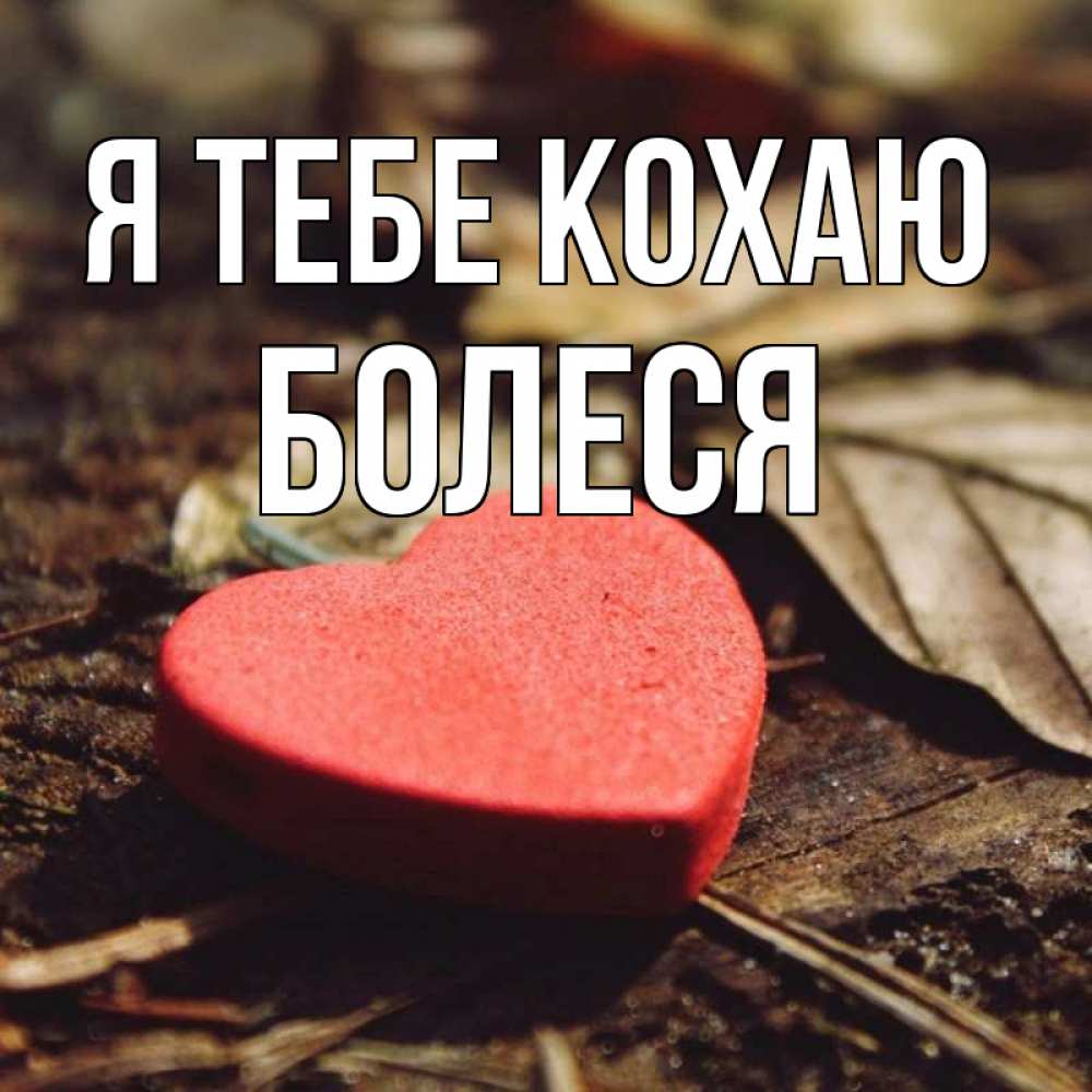 Открытка на каждый день з підписом, Болеся Я тебе кохаю листья деревье 4 Прикольна листівка з побажанням онлайн скачати безкоштовно 