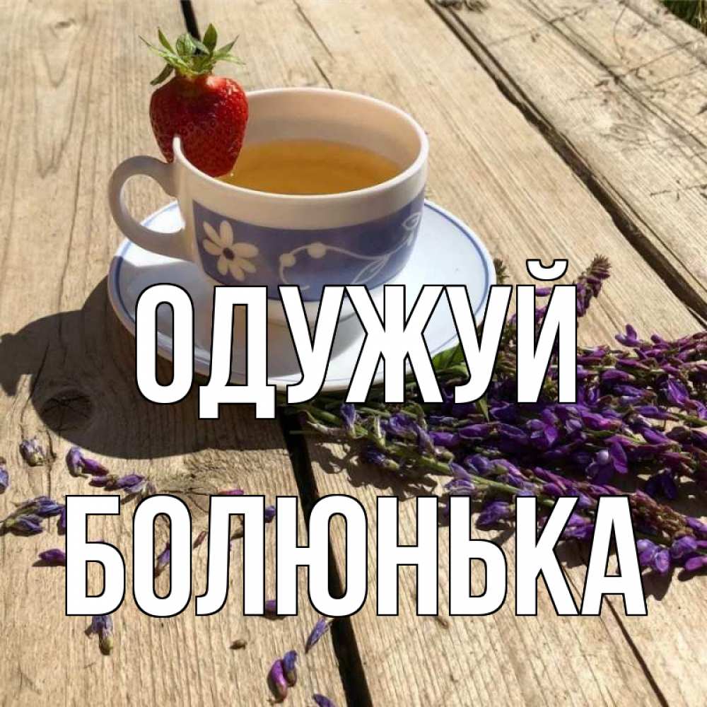 Открытка на каждый день з підписом, Болюнька Одужуй чай Прикольна листівка з побажанням онлайн скачати безкоштовно 