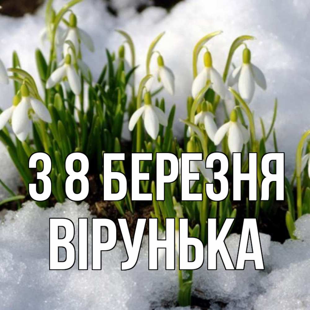 Открытка на каждый день з підписом, Вірунька З 8 БЕРЕЗНЯ цветы весенние Прикольна листівка з побажанням онлайн скачати безкоштовно 