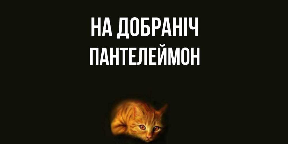 Открытка на каждый день з підписом, Пантелеймон На добраніч кот Прикольна листівка з побажанням онлайн скачати безкоштовно 
