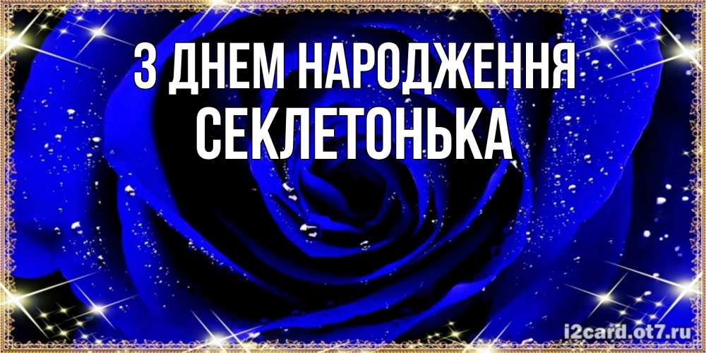 Открытка на каждый день з підписом, Секлетонька З Днем народження голубые цветы в росе Прикольна листівка з побажанням онлайн скачати безкоштовно 