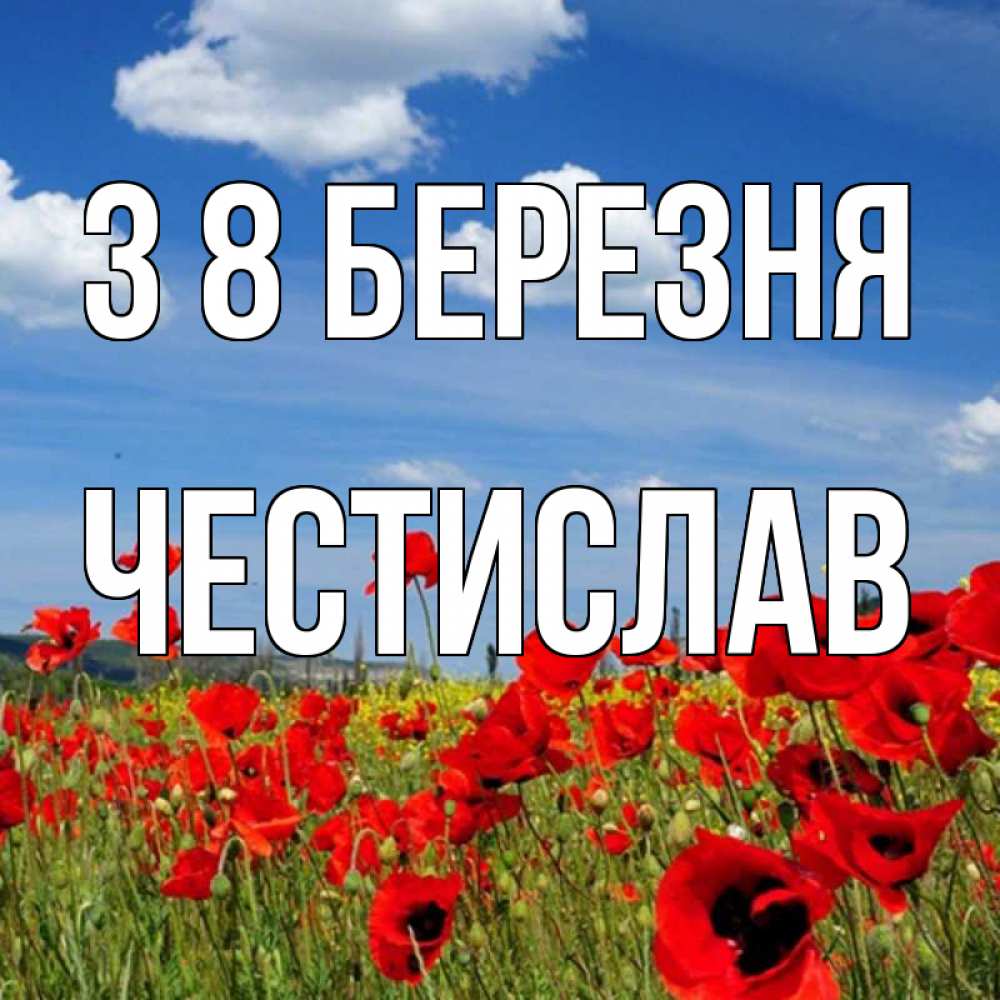 Открытка на каждый день з підписом, Честислав З 8 БЕРЕЗНЯ международный женский день 1 Прикольна листівка з побажанням онлайн скачати безкоштовно 