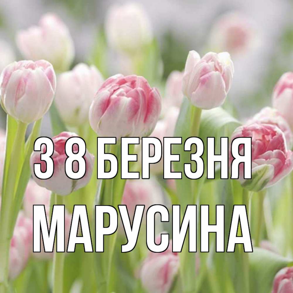Открытка на каждый день з підписом, Марусина З 8 БЕРЕЗНЯ цветы Прикольна листівка з побажанням онлайн скачати безкоштовно 