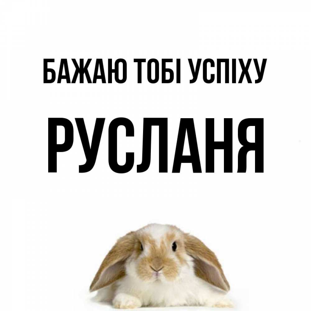 Открытка на каждый день з підписом, Русланя Бажаю тобі успіху открытки с произвольным текстом который можно вставить в открытку и создать ее самостоятельно бесплатно онлайн Прикольна листівка з побажанням онлайн скачати безкоштовно 