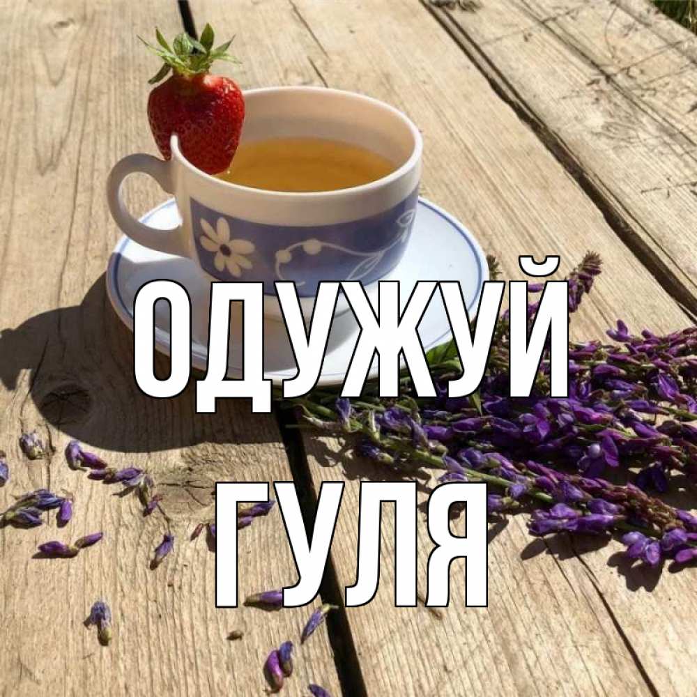 Открытка на каждый день з підписом, Гуля Одужуй чай Прикольна листівка з побажанням онлайн скачати безкоштовно 