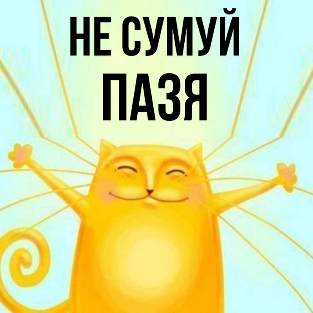 Открытка на каждый день з підписом, Пазя Не сумуй обнимашки усатые Прикольна листівка з побажанням онлайн скачати безкоштовно 