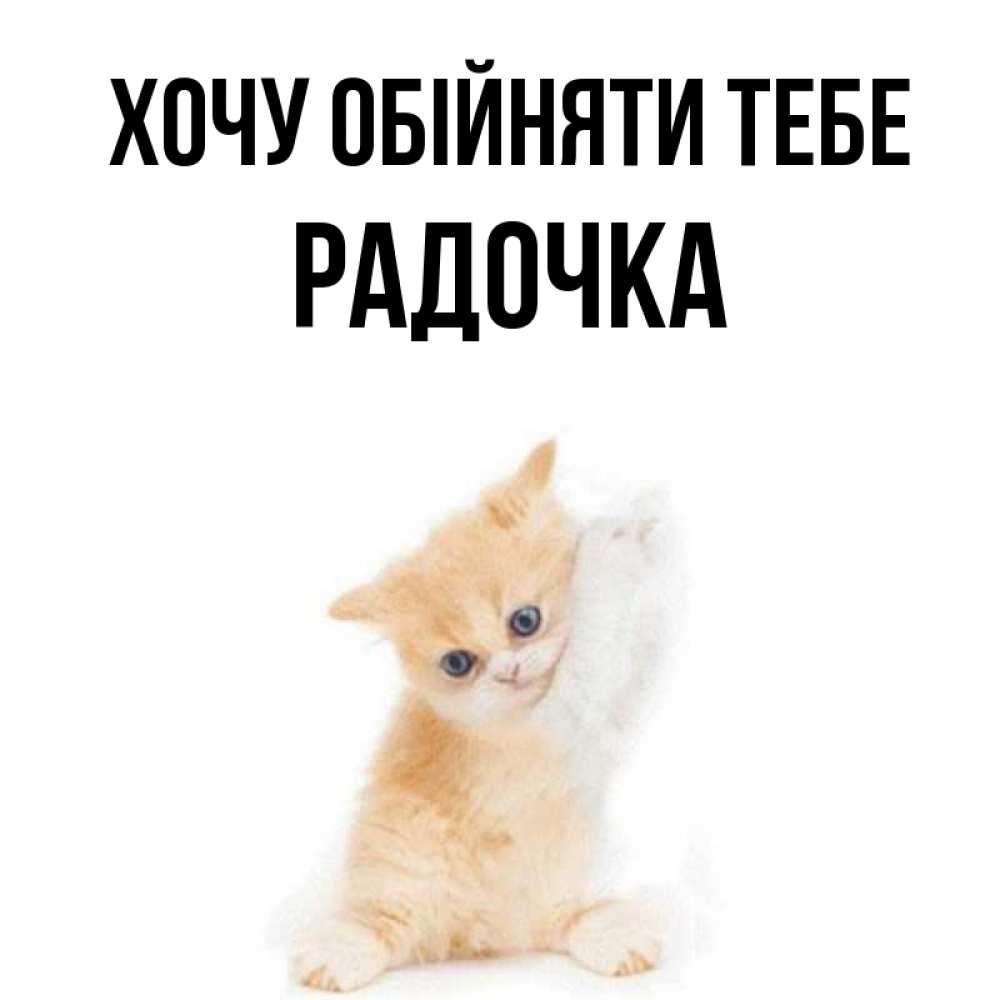 Открытка на каждый день з підписом, Радочка Хочу обійняти тебе я хочу очень скорее обнимаешек Прикольна листівка з побажанням онлайн скачати безкоштовно 