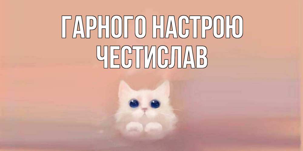 Открытка на каждый день з підписом, Честислав Гарного настрою кошка Прикольна листівка з побажанням онлайн скачати безкоштовно 