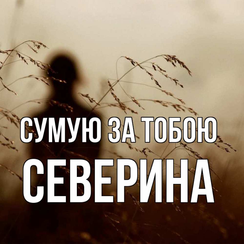 Открытка на каждый день з підписом, Северина Сумую за тобою силуэт девушки Прикольна листівка з побажанням онлайн скачати безкоштовно 