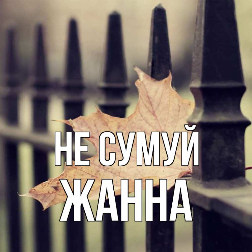 Открытка на каждый день з підписом, Жанна Не сумуй лист клена Прикольна листівка з побажанням онлайн скачати безкоштовно 