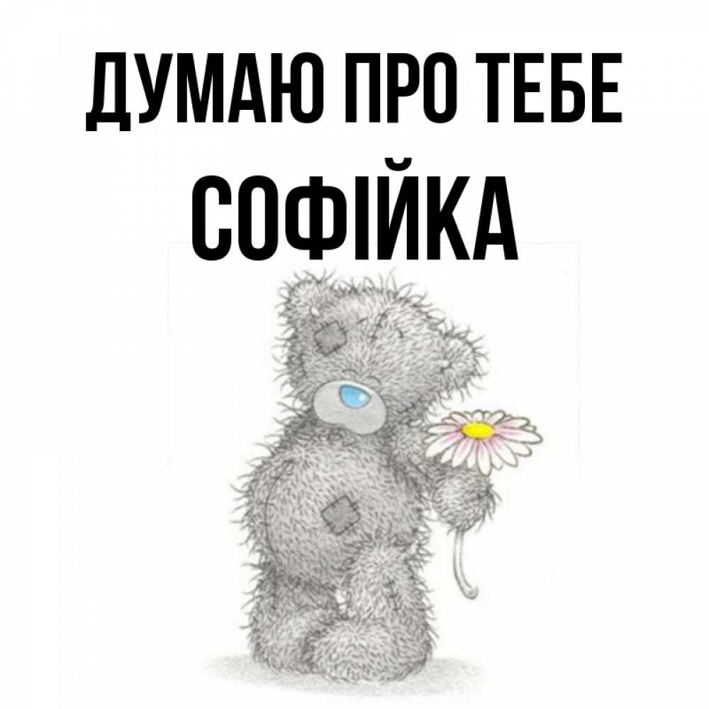 Открытка на каждый день з підписом, Софійка Думаю про тебе мысли только о тебе Прикольна листівка з побажанням онлайн скачати безкоштовно 