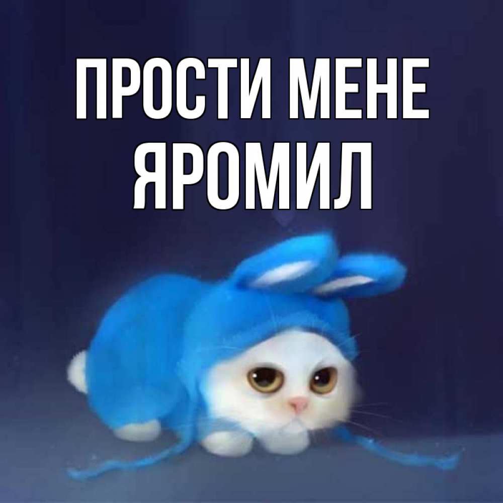 Открытка на каждый день з підписом, Яромил Прости мене невинный котозай просит прощения Прикольна листівка з побажанням онлайн скачати безкоштовно 