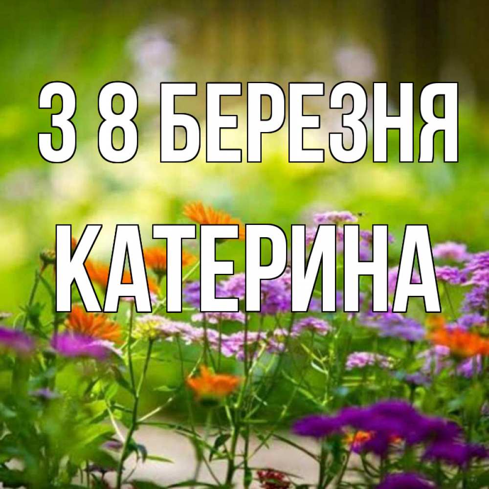 Открытка на каждый день з підписом, Катерина З 8 БЕРЕЗНЯ цветы Прикольна листівка з побажанням онлайн скачати безкоштовно 