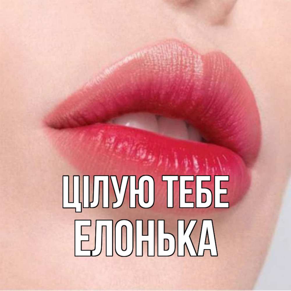 Открытка на каждый день з підписом, Елонька Цілую тебе губы зубки и нежная кожа Прикольна листівка з побажанням онлайн скачати безкоштовно 