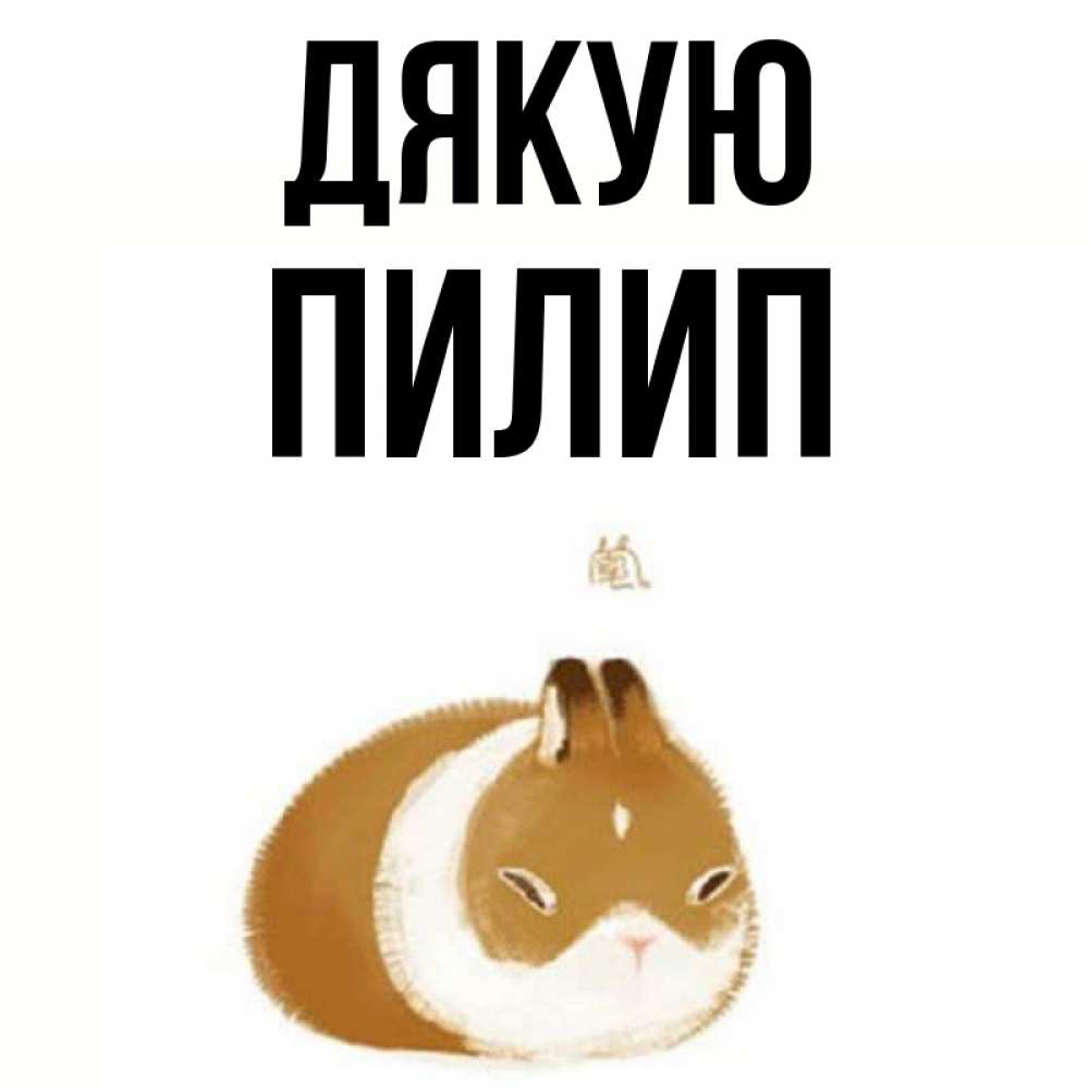Открытка на каждый день з підписом, Пилип Дякую коричнево белый домашний питомец Прикольна листівка з побажанням онлайн скачати безкоштовно 