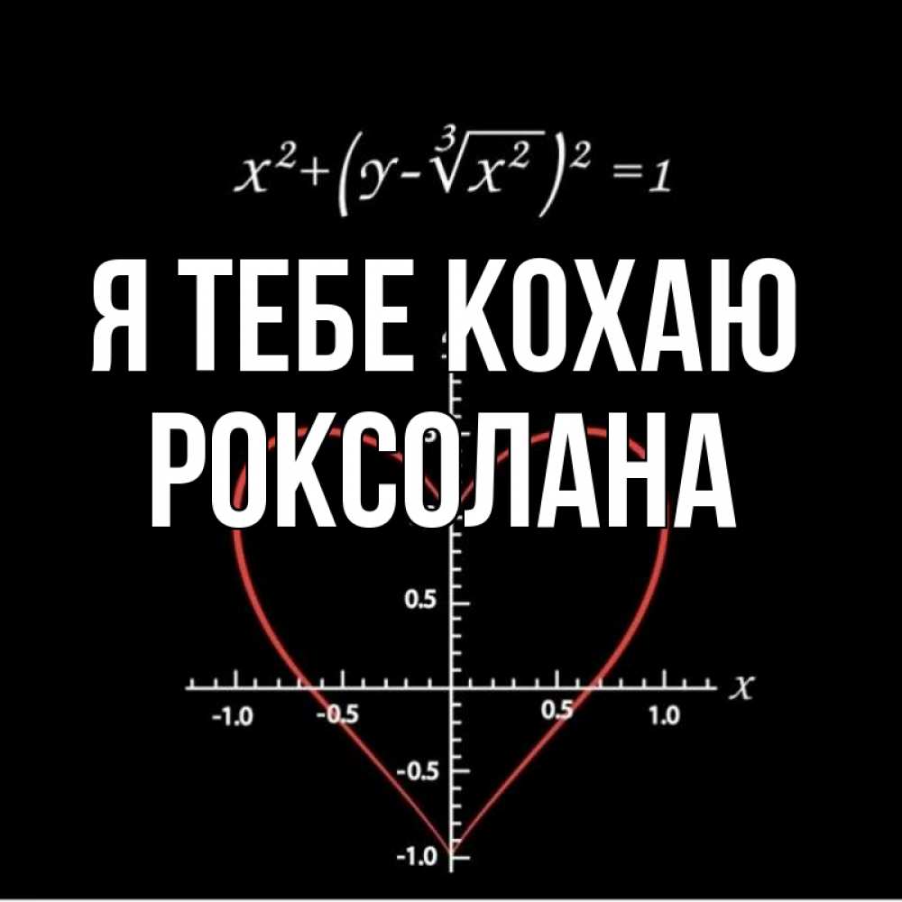Открытка на каждый день з підписом, Роксолана Я тебе кохаю сердечная формула Прикольна листівка з побажанням онлайн скачати безкоштовно 