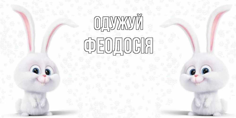 Открытка на каждый день з підписом, Феодосія Одужуй не болей с зайцем Прикольна листівка з побажанням онлайн скачати безкоштовно 