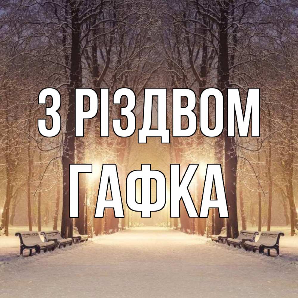 Открытка на каждый день з підписом, Гафка З Різдвом зима, парк, фонарь, лес Прикольна листівка з побажанням онлайн скачати безкоштовно 