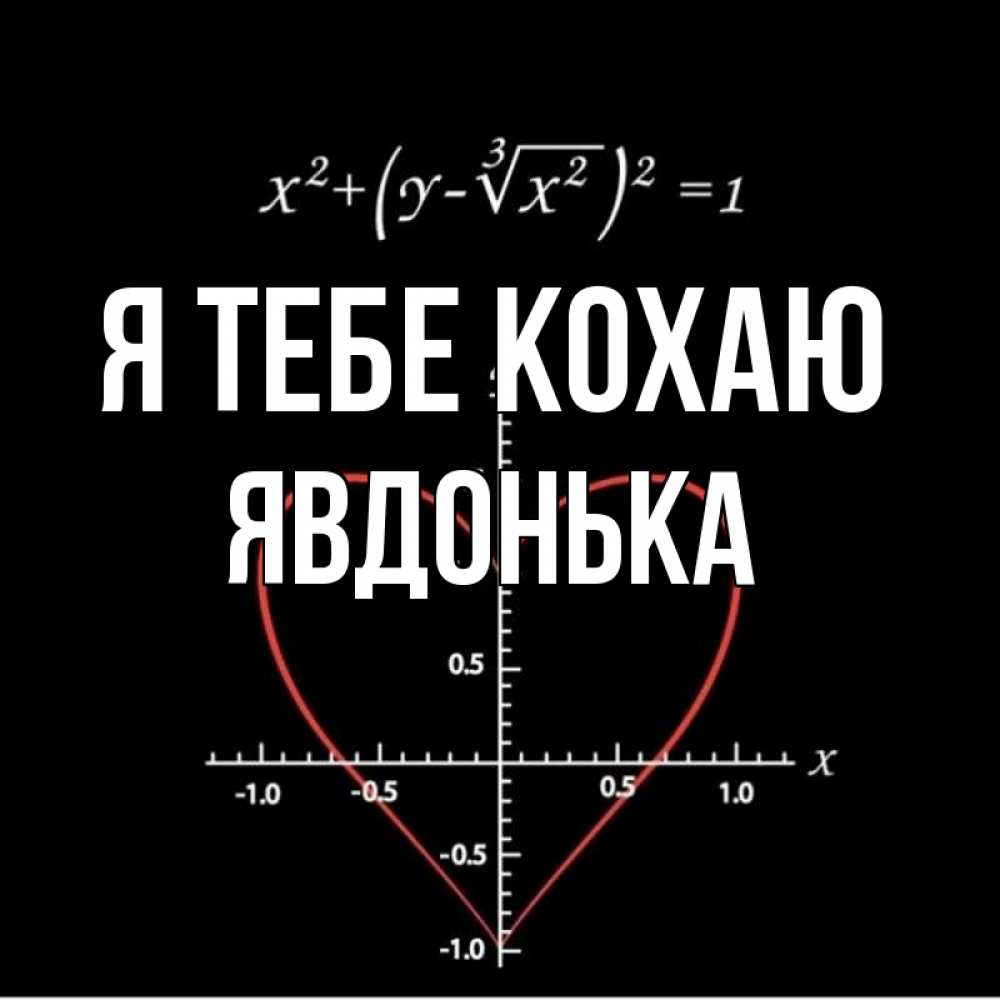Открытка на каждый день з підписом, Явдонька Я тебе кохаю сердечная формула Прикольна листівка з побажанням онлайн скачати безкоштовно 
