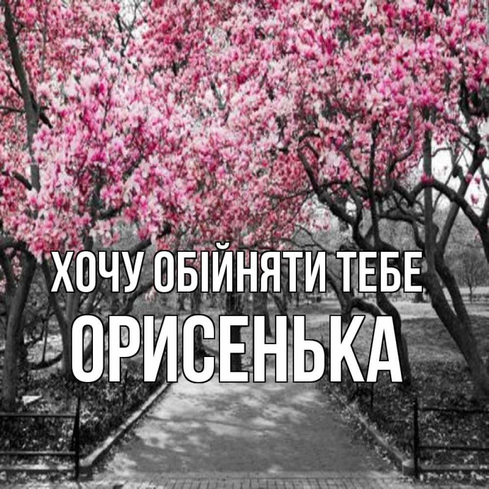 Открытка на каждый день з підписом, Орисенька Хочу обійняти тебе обработанное фото Прикольна листівка з побажанням онлайн скачати безкоштовно 