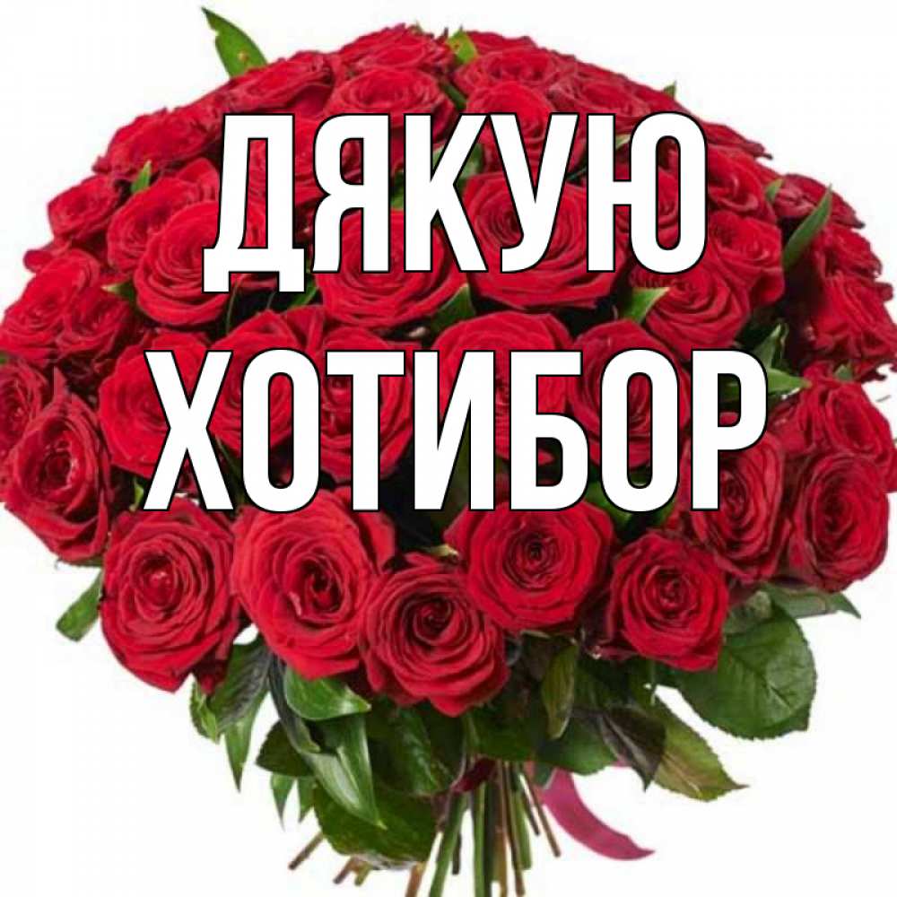 Открытка на каждый день з підписом, Хотибор Дякую букет красных роз Прикольна листівка з побажанням онлайн скачати безкоштовно 