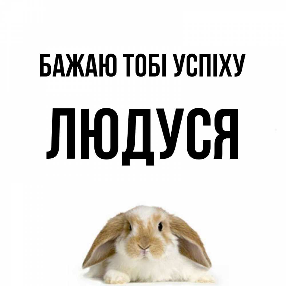 Открытка на каждый день з підписом, Людуся Бажаю тобі успіху открытки с произвольным текстом который можно вставить в открытку и создать ее самостоятельно бесплатно онлайн Прикольна листівка з побажанням онлайн скачати безкоштовно 
