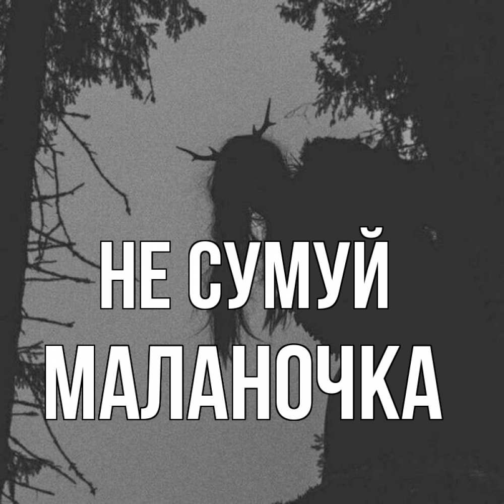 Открытка на каждый день з підписом, Маланочка Не сумуй чудище лесное Прикольна листівка з побажанням онлайн скачати безкоштовно 