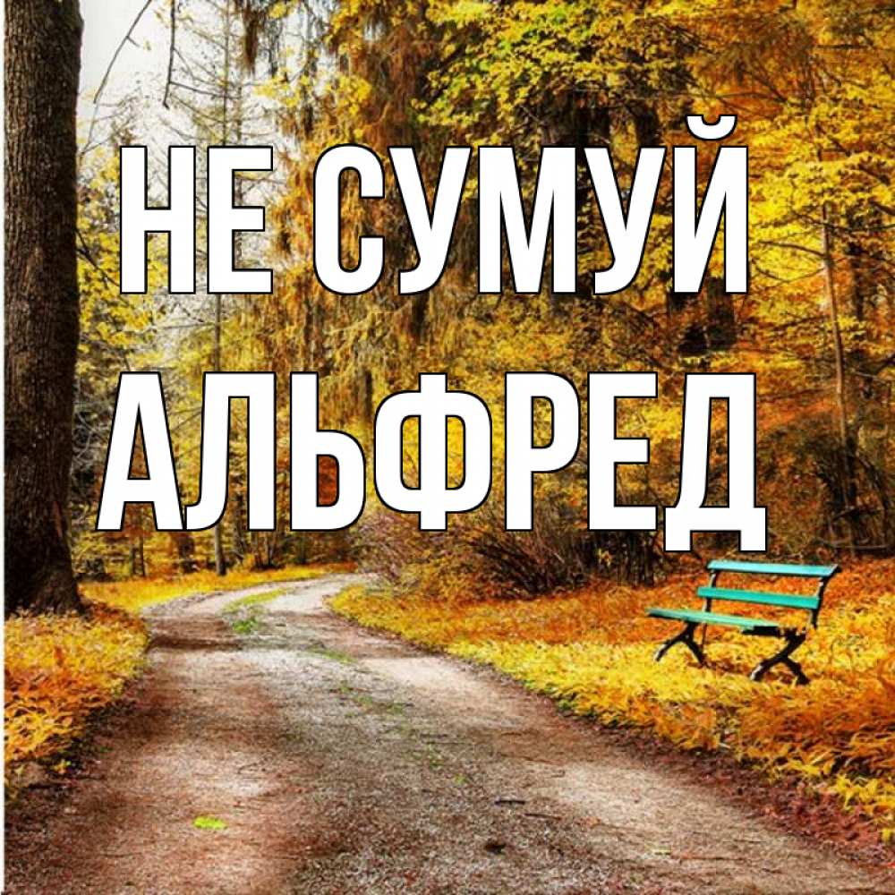 Открытка на каждый день з підписом, Альфред Не сумуй зеленая лавочка Прикольна листівка з побажанням онлайн скачати безкоштовно 