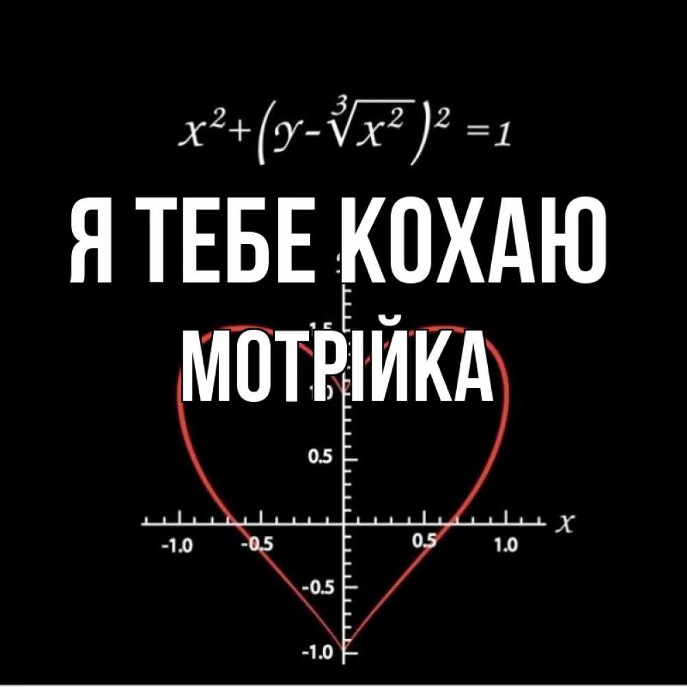 Открытка на каждый день з підписом, Мотрійка Я тебе кохаю сердечная формула Прикольна листівка з побажанням онлайн скачати безкоштовно 