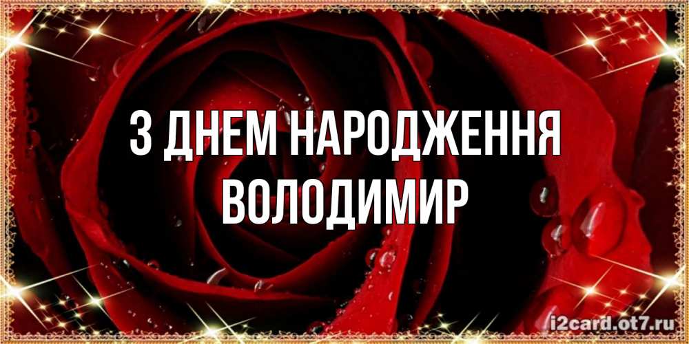Открытка на каждый день з підписом, Володимир З Днем народження цветок в росе на день рождения Прикольна листівка з побажанням онлайн скачати безкоштовно 