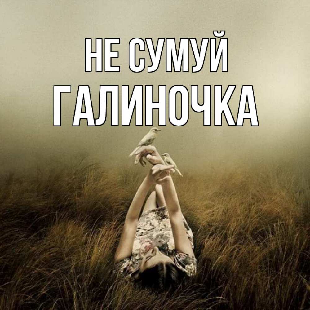Открытка на каждый день з підписом, Галиночка Не сумуй поле и туман Прикольна листівка з побажанням онлайн скачати безкоштовно 