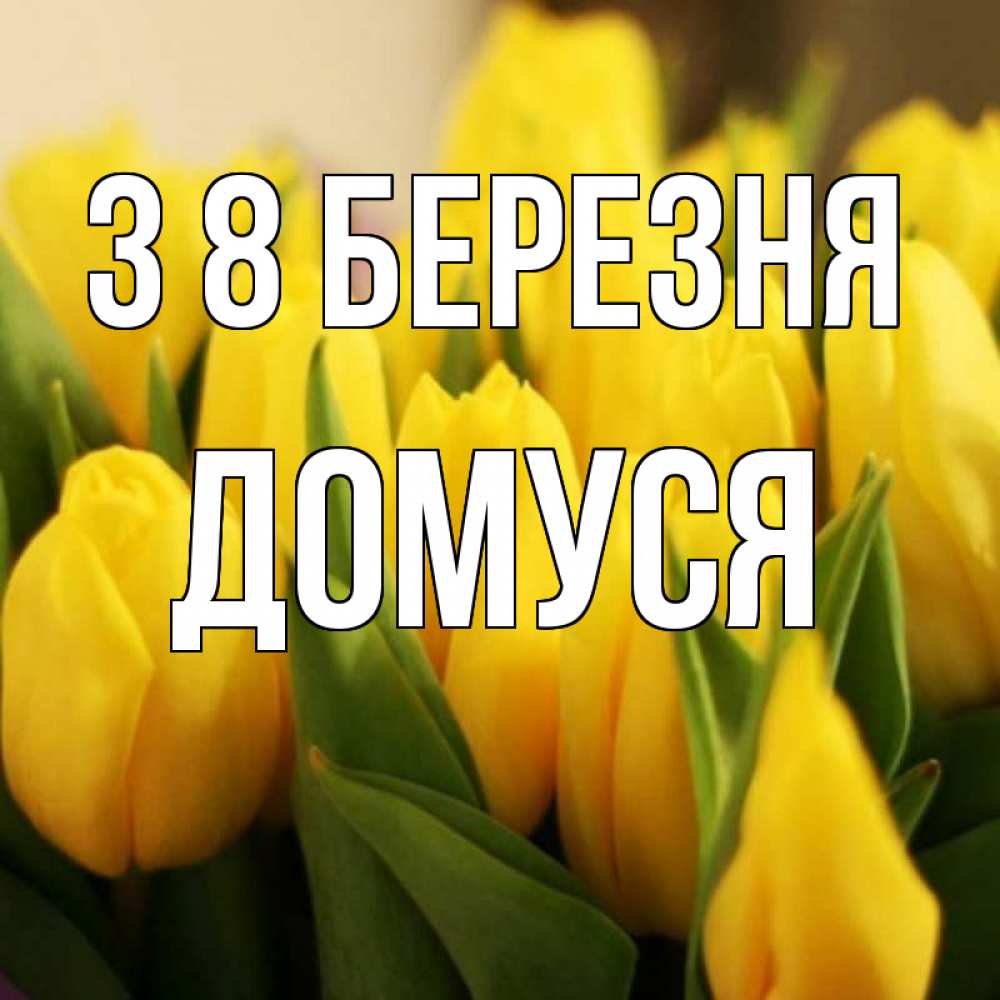 Открытка на каждый день з підписом, Домуся З 8 БЕРЕЗНЯ цветы Прикольна листівка з побажанням онлайн скачати безкоштовно 