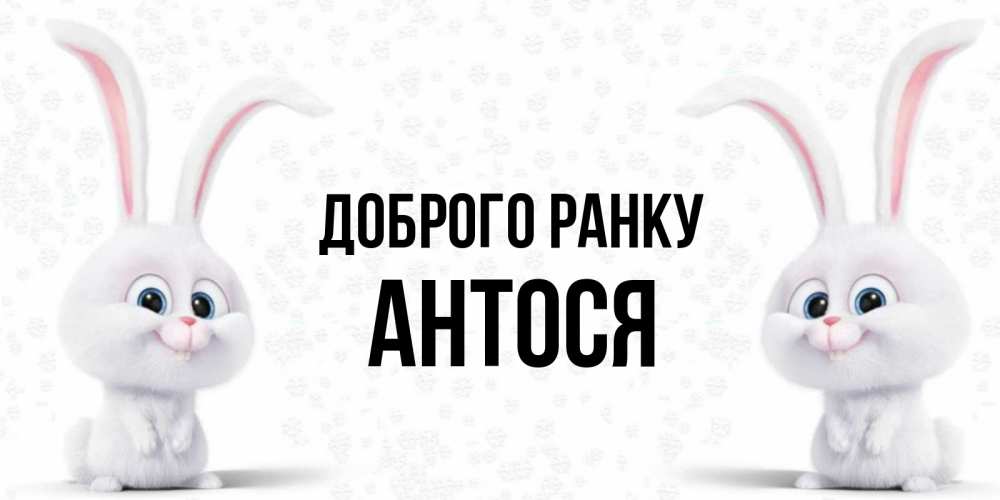 Открытка на каждый день з підписом, Антося Доброго ранку кролики с длинными ушками Прикольна листівка з побажанням онлайн скачати безкоштовно 