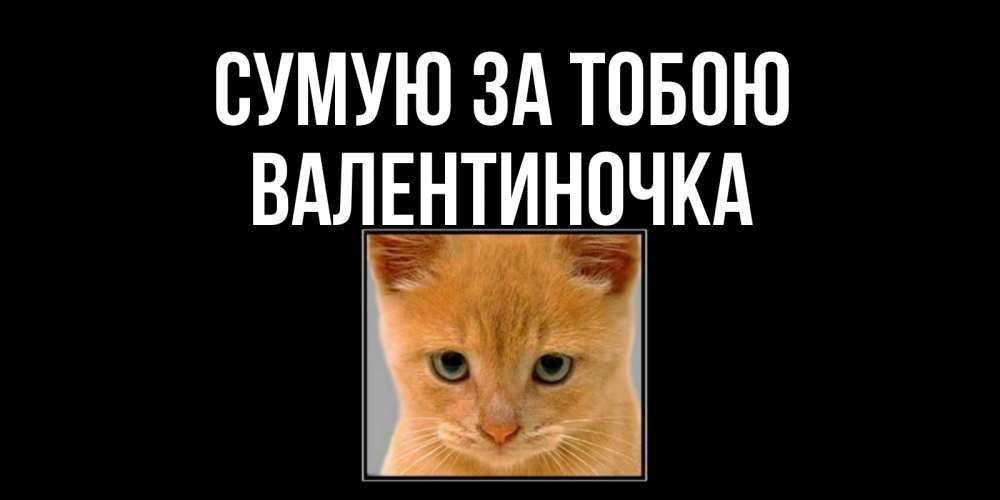 Открытка на каждый день з підписом, Валентиночка Сумую за тобою открытки рыжий котенок скучает по тебе Прикольна листівка з побажанням онлайн скачати безкоштовно 