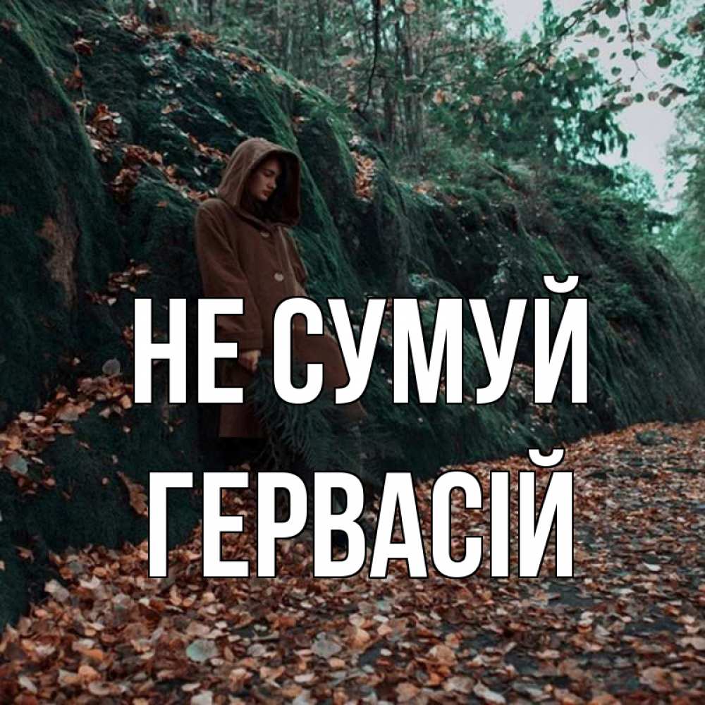 Открытка на каждый день з підписом, Гервасій Не сумуй осенний лес Прикольна листівка з побажанням онлайн скачати безкоштовно 