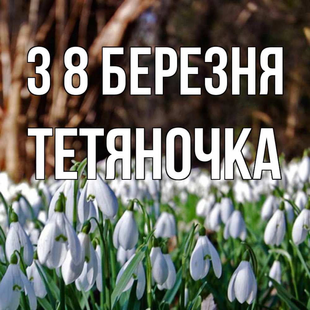 Открытка на каждый день з підписом, Тетяночка З 8 БЕРЕЗНЯ с подснежниками 1 Прикольна листівка з побажанням онлайн скачати безкоштовно 