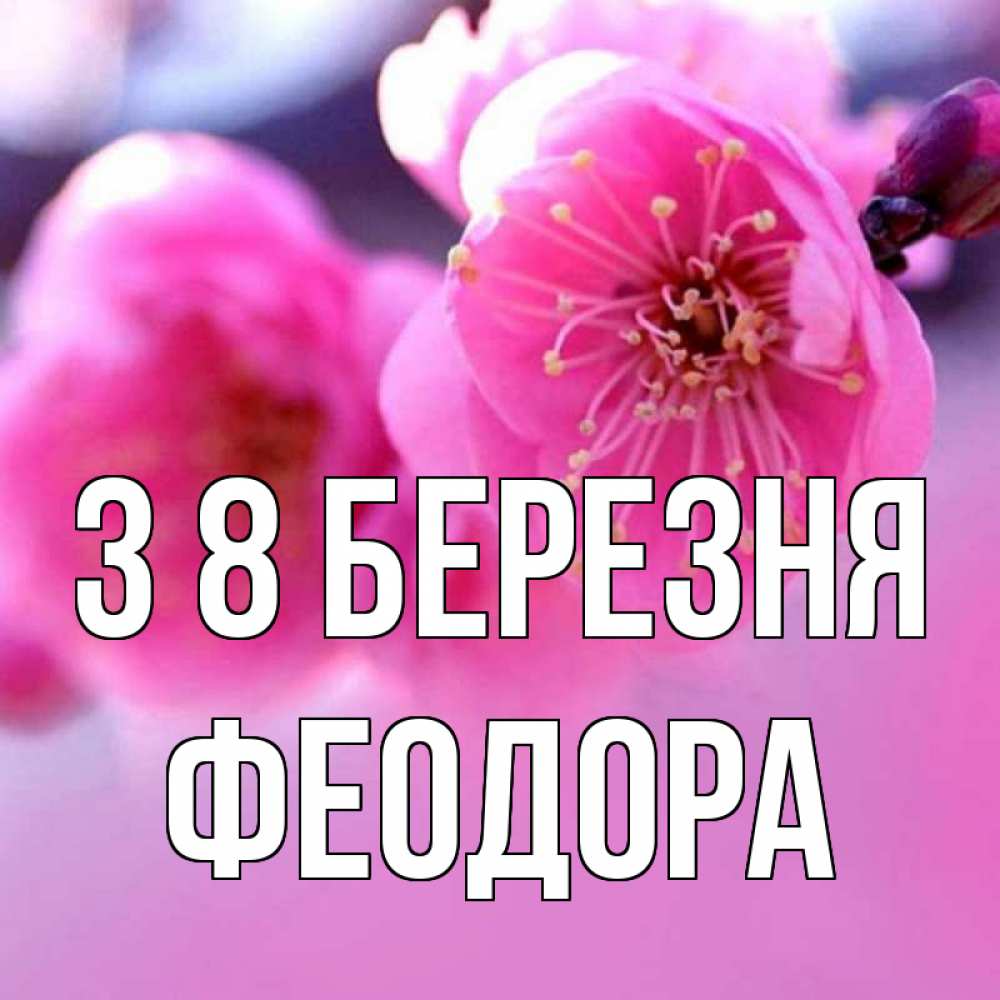 Открытка на каждый день з підписом, Феодора З 8 БЕРЕЗНЯ международный женский день Прикольна листівка з побажанням онлайн скачати безкоштовно 