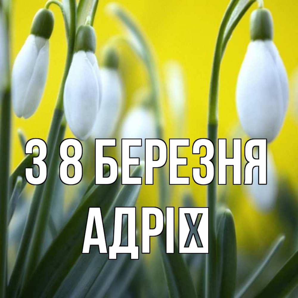 Открытка на каждый день з підписом, Адрії З 8 БЕРЕЗНЯ весенние цветы Прикольна листівка з побажанням онлайн скачати безкоштовно 