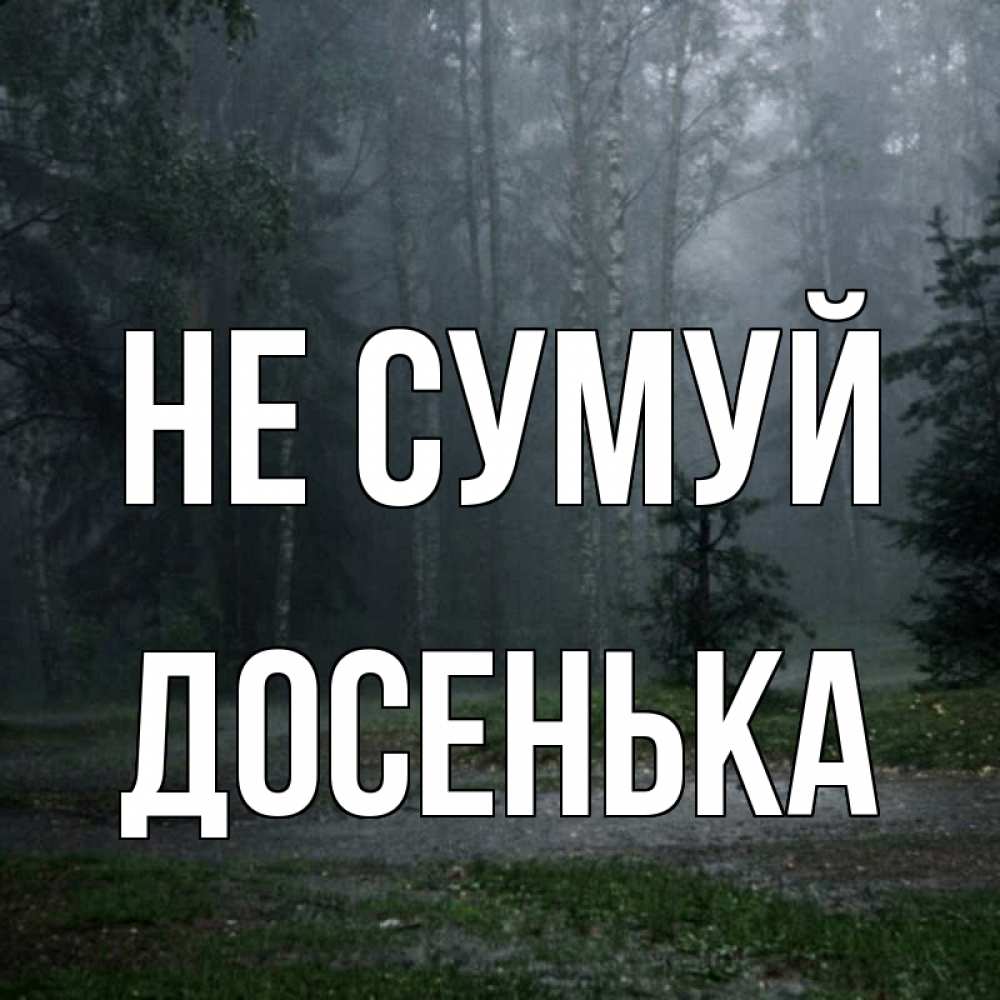 Открытка на каждый день з підписом, Досенька Не сумуй осень Прикольна листівка з побажанням онлайн скачати безкоштовно 