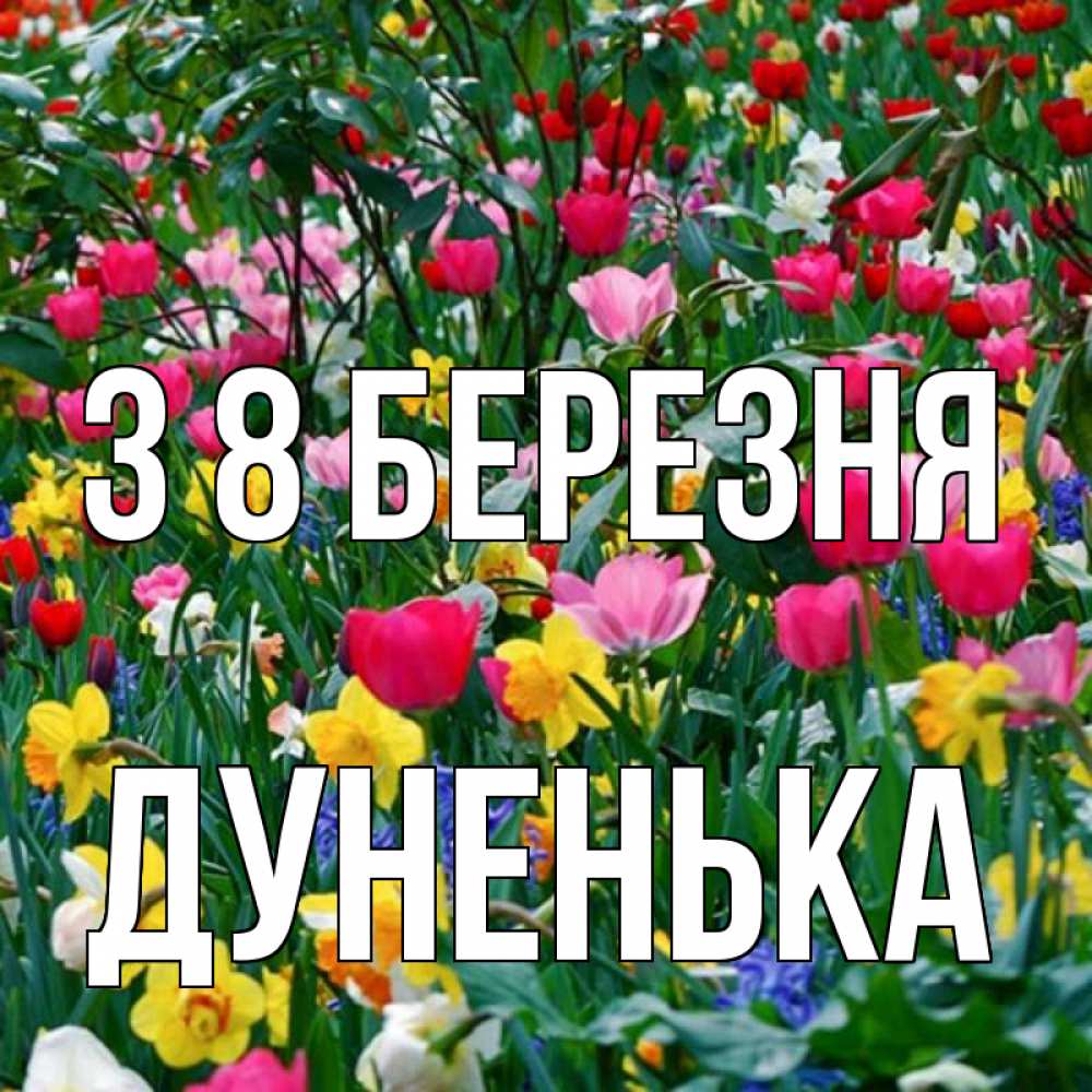 Открытка на каждый день з підписом, Дуненька З 8 БЕРЕЗНЯ с международным женским днем поздравления для женщины Прикольна листівка з побажанням онлайн скачати безкоштовно 
