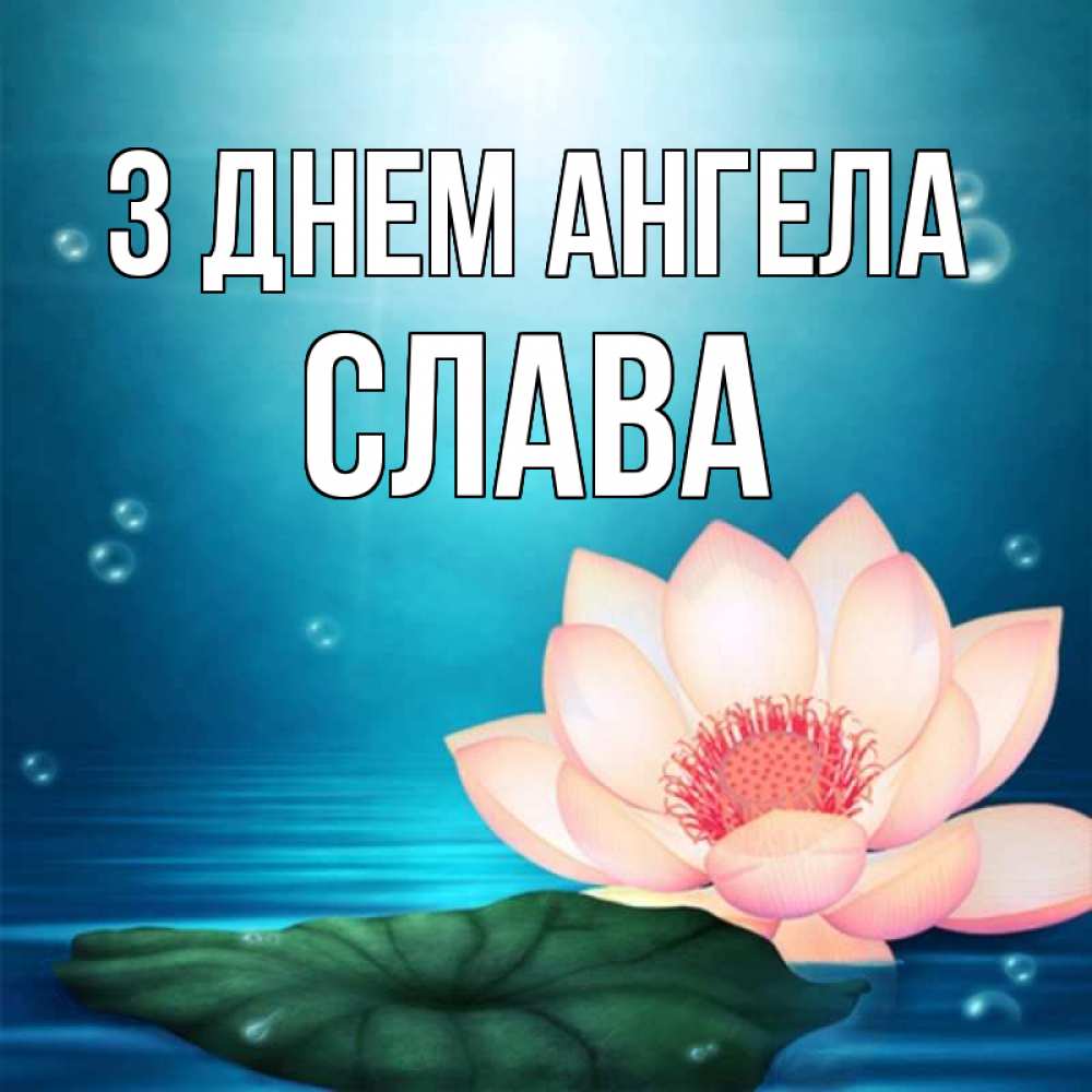 Открытка на каждый день з підписом, Слава З Днем ангела кувшинка Прикольна листівка з побажанням онлайн скачати безкоштовно 