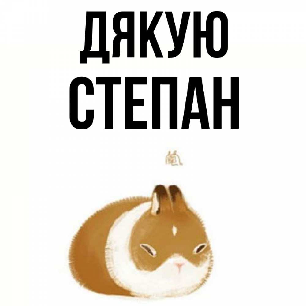Открытка на каждый день з підписом, Степан Дякую коричнево белый домашний питомец Прикольна листівка з побажанням онлайн скачати безкоштовно 