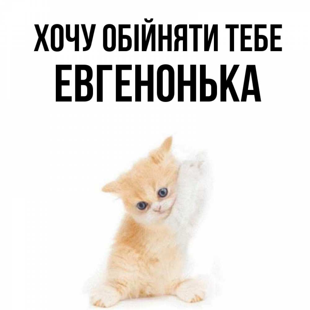 Открытка на каждый день з підписом, Евгенонька Хочу обійняти тебе я хочу очень скорее обнимаешек Прикольна листівка з побажанням онлайн скачати безкоштовно 